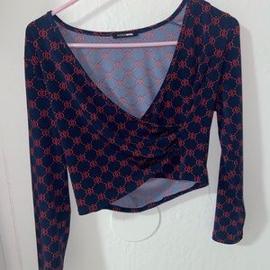 Fashion nova cropped shirt